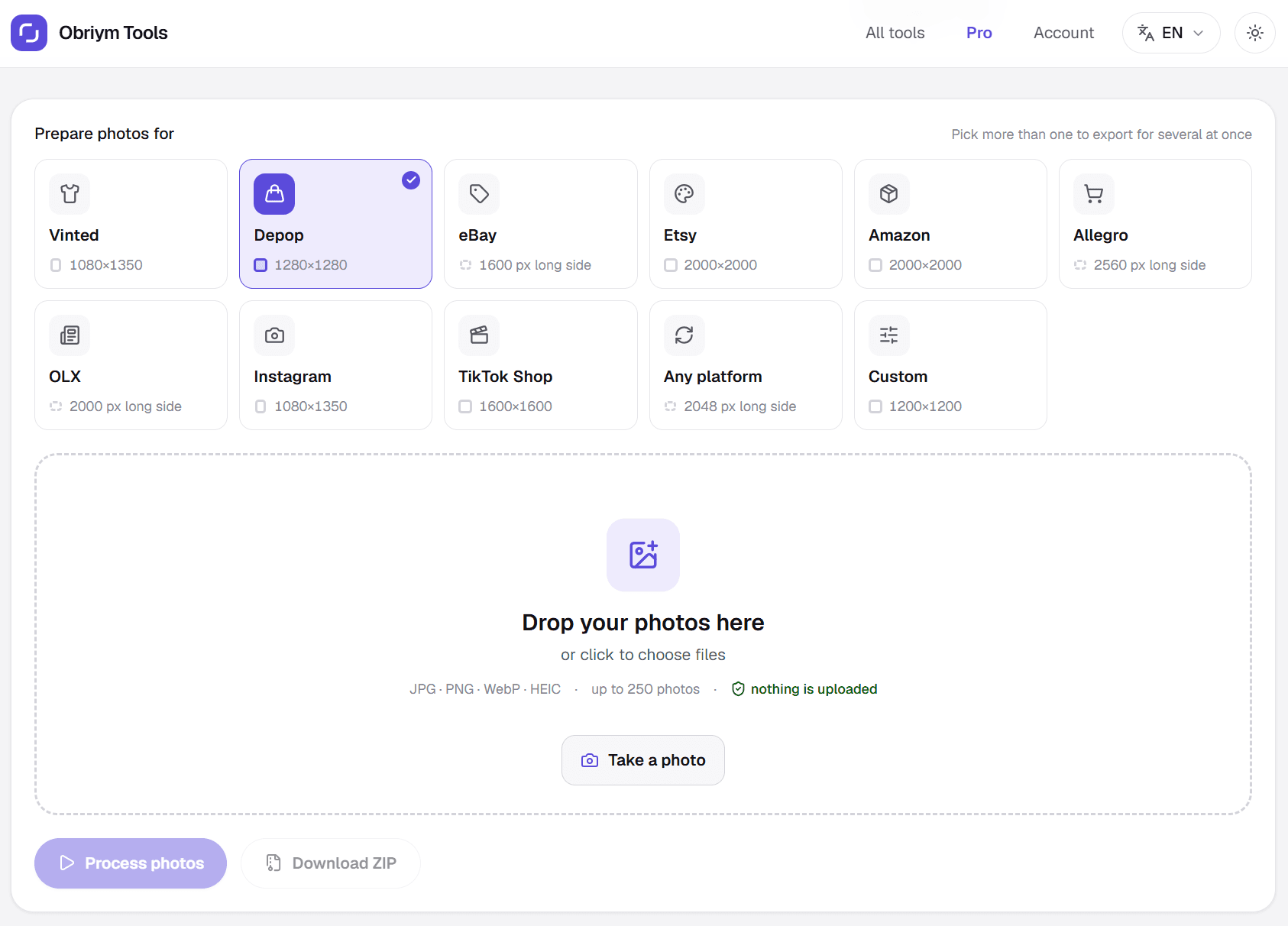 Obriym Tools — a web app with free tools for marketplace sellers